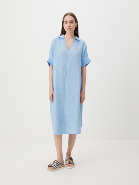 Женское платье из муслина MAISON DAVID, Артикул BLN917, голубой | 4244620. Ракурс 1