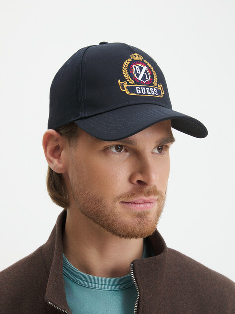 Мужская бейсболка GUESS COLLEGE BASEBALL, Артикул M4RZ09WF8V0, темно-синий | 4251818. Ракурс 1