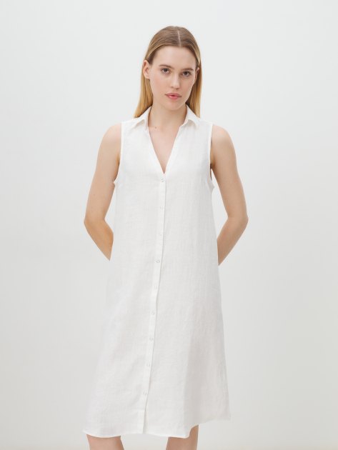 Женское платье-рубашка MAISON DAVID, Артикул BLN924, белый | 4263646. Ракурс 1