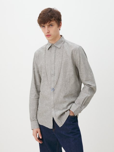 Мужская рубашка MAISON DAVID, Артикул BLN926-1A, светло-серый | 4263901. Ракурс 1