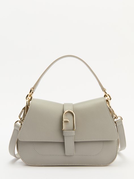 Женская сумка с ручкой FURLA, Артикул FURLA FLOW MINI TOP HANDLE, светло-серый | 4264832. Ракурс 1