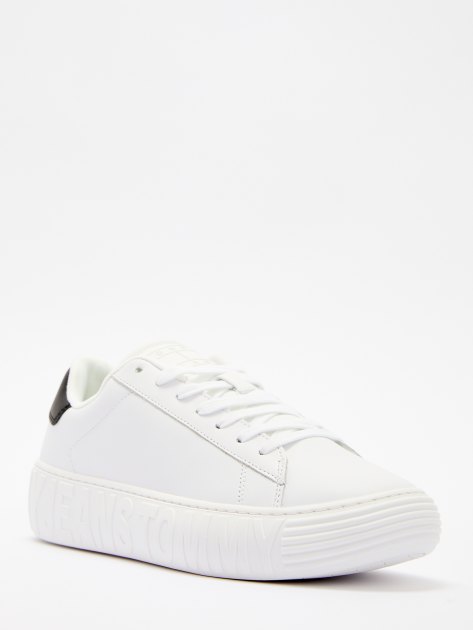 Мужские кеды TOMMY JEANS Essential Leather Embossed Chunky Trainers, Артикул EM0EM01159, белый | 4267958. Ракурс 1 Мужские кеды TOMMY JEANS Essential Leather Embossed Chunky Trainers, Артикул EM0EM01159, белый | 4267958. Ракурс 1