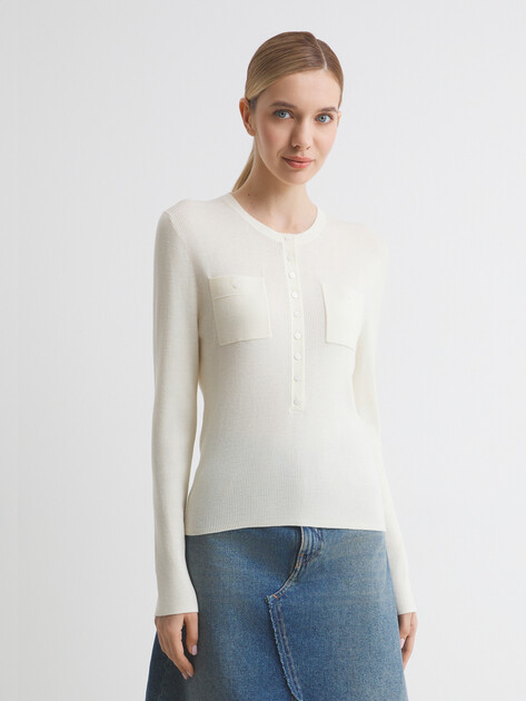 Женский джемпер MAISON DAVID, Артикул BN720-2, белый | 4269101. Ракурс 1