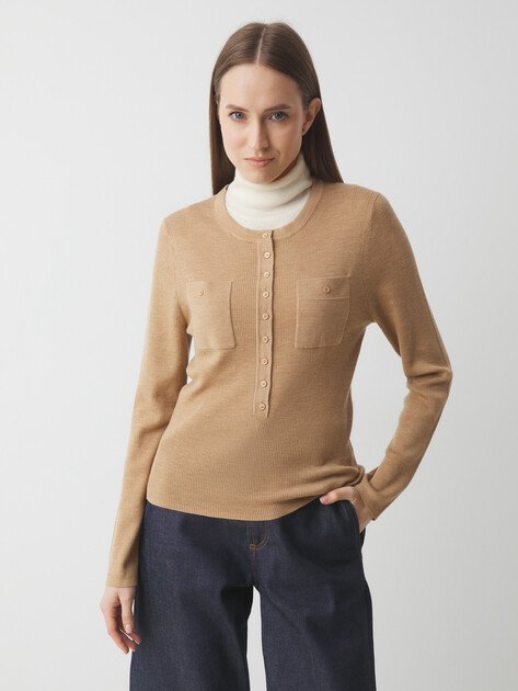Женский джемпер MAISON DAVID, Артикул BN720-2, темно-бежевый | 4269108. Ракурс 1