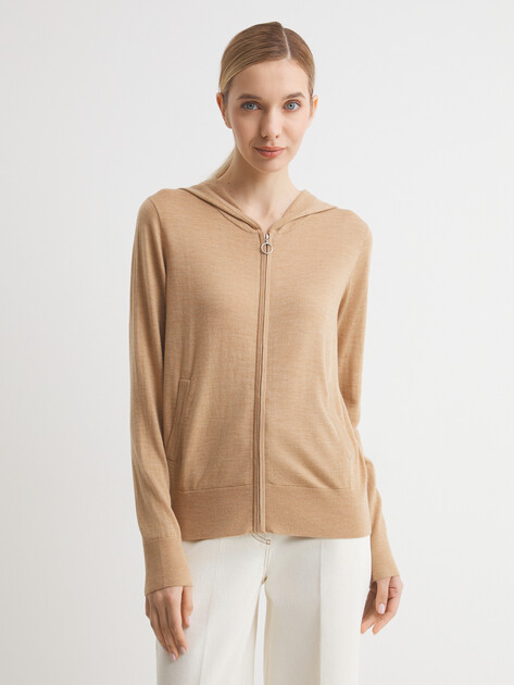 Женский кардиган MAISON DAVID, Артикул BN862, коричнево-бежевый | 4269144. Ракурс 1