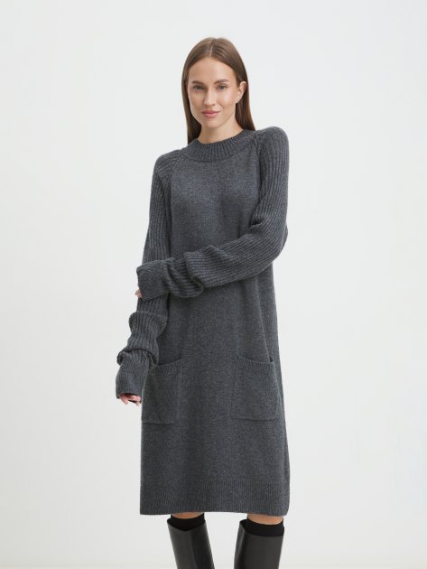 Женское платье MAISON DAVID, Артикул Knitted dress, темно-серый | 4269166. Ракурс 1
