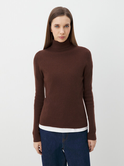 Женская водолазка MAISON DAVID, Артикул MNZ9889, темно-коричневый | 4269545. Ракурс 1