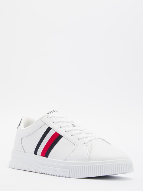 TOMMY HILFIGER ESSENTIAL LEATHER SIGNATURE TAPE TRAINERS 4270825