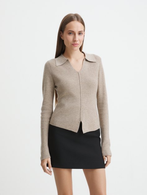 Женский пуловер MAISON DAVID, Артикул 6W2225, серо-бежевый | 4272825. Ракурс 1