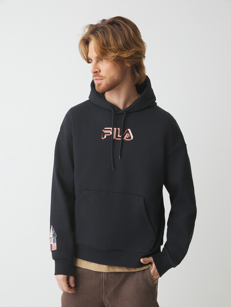 Мужское худи FILA, Артикул 133298, черный | 4275420. Ракурс 1