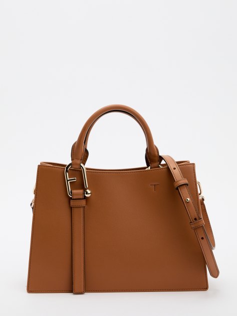 Женский тоут FURLA, Артикул FURLA NUVOLA M TOTE, карамельный | 4278742. Ракурс 1