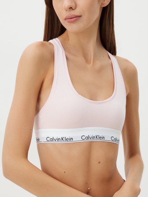 Женский топ CALVIN KLEIN UNLINED BRALETTE, Артикул 0000F3785E, светло-розовый | 4281140. Ракурс 1