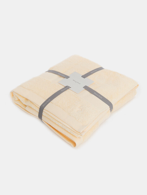 Махровое полотенце 100x150 MAISON DAVID, Артикул Louise 100x150 cm, молочно-бежевый | 4283032. Ракурс 1