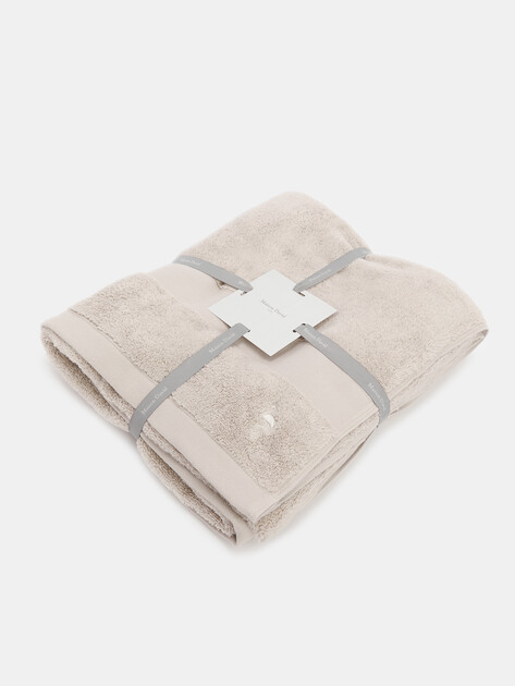 Махровое полотенце 100x150 MAISON DAVID, Артикул Louise 100x150 cm, бежево-серый | 4285019. Ракурс 1