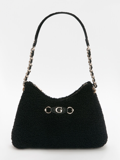 Женская сумка на плечо GUESS ASLIA TOP ZIP SHOULDER BAG, Артикул HWWG9532180, черный | 4286468. Ракурс 1