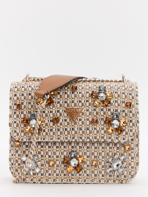 Кросс-боди GUESS BEAUVOIR CONVERTIBL XBODY FLAP, Артикул HWWE9528210, темно-бежевый | 4286474. Ракурс 1