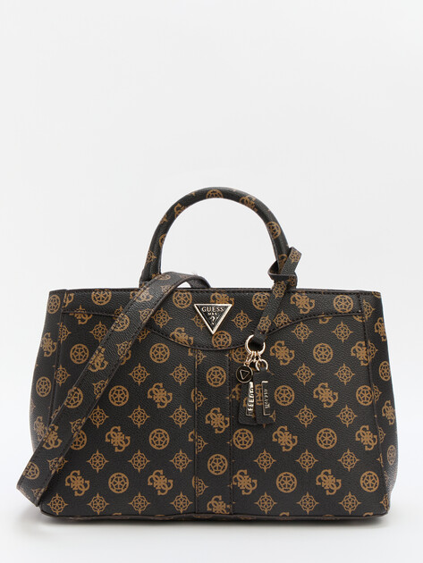 Женский тоут GUESS DORYS LUXURY SATCHEL, Артикул HWPM9521060, темно-коричневый | 4286519. Ракурс 1