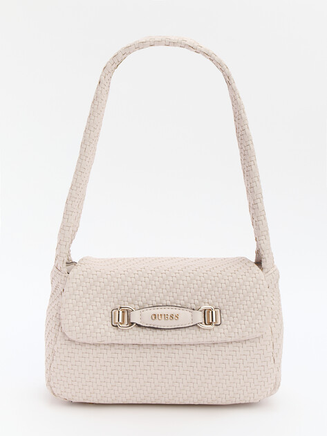 Женская сумка на плечо GUESS FRANCY FLAP SHOULDER BAG, Артикул HWWG9530190, молочно-белый | 4286609. Ракурс 1