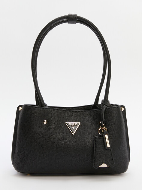 Женский тоут GUESS MERIDIAN SHOULDER SATCHEL, Артикул HWBG8778090, черный | 4286712. Ракурс 1