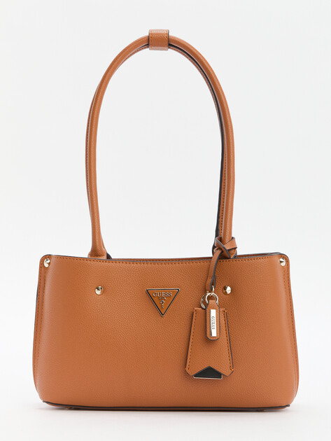 Женский тоут GUESS MERIDIAN SHOULDER SATCHEL, Артикул HWBG8778090, светло-коричневый | 4286714. Ракурс 1