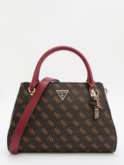 Женский тоут GUESS NOELLE LUXURY SATCHEL, Артикул HWQL7879070, темно-коричневый | 4286753. Ракурс 1