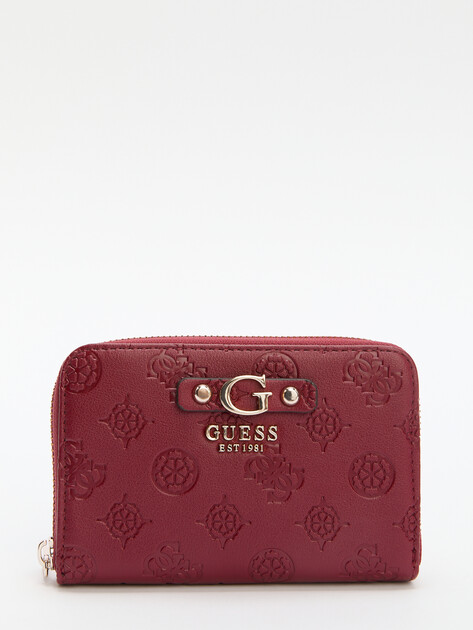 Женский кошелёк GUESS GERTY SLG MEDIUM ZIP AROUND, Артикул SWPD9529140, вишневый | 4286834. Ракурс 1