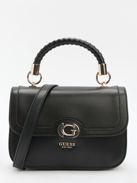 Женская сумка с ручкой GUESS ORLINA TOP HANDLE FLAP, Артикул HWVG9531200, черный | 4286855. Ракурс 1