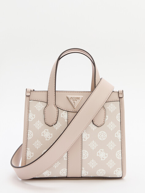 Женский тоут GUESS SILVANA 2 COMP MINI TOTE, Артикул HWPM8665770, бежево-розовый | 4286864. Ракурс 1