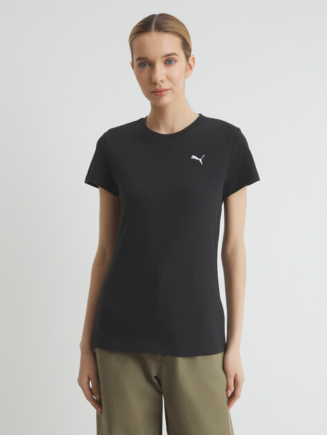 Женская футболка PUMA ESS Tee, Артикул 682374, черный | 4289103. Ракурс 1