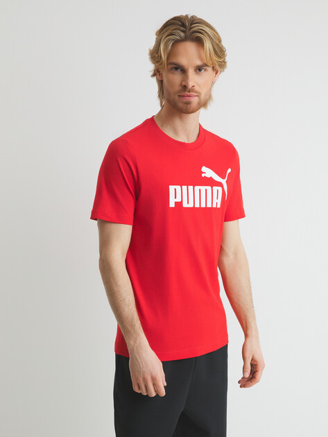 Мужская футболка PUMA ESS No. 1 Logo Tee, Артикул 682532, красный | 4289157. Ракурс 1