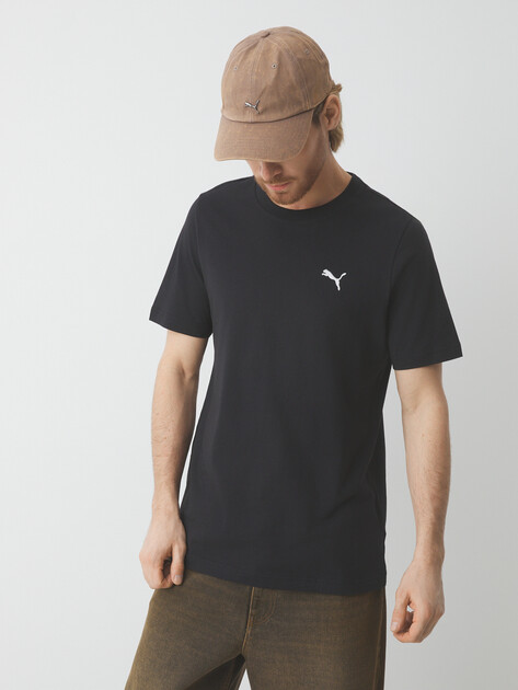 Мужская футболка PUMA ESS Small Logo Tee, Артикул 682538, черный | 4289297. Ракурс 1