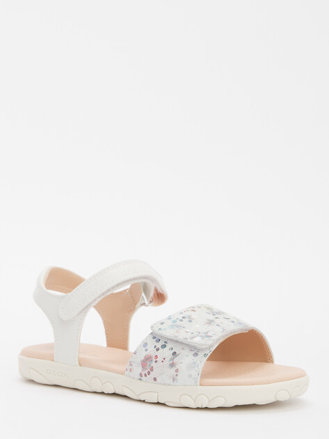 Детские сандалии GEOX J SANDAL HAITI GIRL, Артикул J028ZA, белый | 4290144. Ракурс 1 Детские сандалии GEOX J SANDAL HAITI GIRL, Артикул J028ZA, белый | 4290144. Ракурс 1