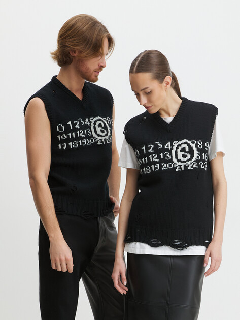 Жилет MM6 MAISON MARGIELA Gilet, Артикул SH2FB0007, черный | 4297680. Ракурс 1