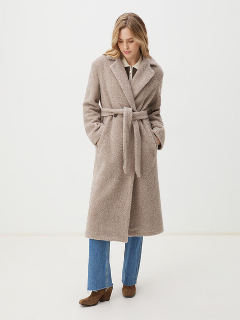 Женское пальто тедди MAISON DAVID MALTA_TEDDY, Артикул MALTA_TEDDY, серо-бежевый | 4301555. Ракурс 1