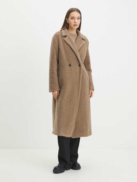 Женское пальто тедди MAISON DAVID MALTA_TEDDY, Артикул MALTA_TEDDY, серо-коричневый | 4301579. Ракурс 1
