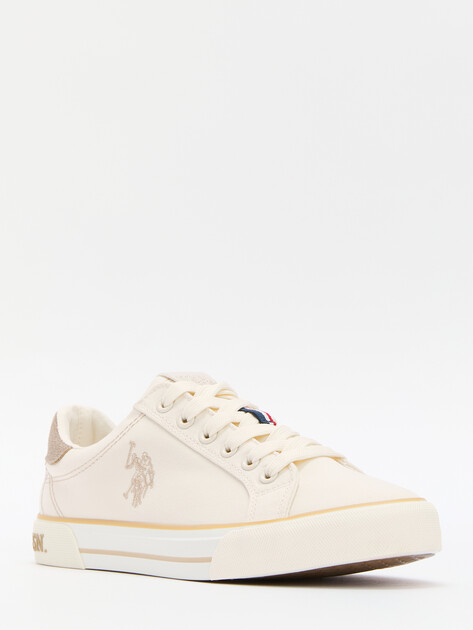 Женские кеды U.S.POLO ASSN. RACHEL GLB 5FX, Артикул 101937967, светло-бежевый | 4302275. Ракурс 1