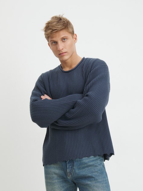 Мужской свитер MAISON DAVID, Артикул 2024-004, серо-синий | 4309645. Ракурс 1
