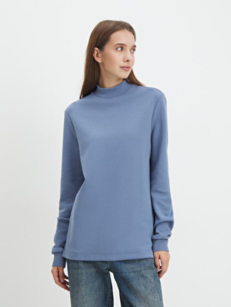 Женский лонгслив MAISON DAVID, Артикул MLW24-77W, серо-голубой | 4311045. Ракурс 1