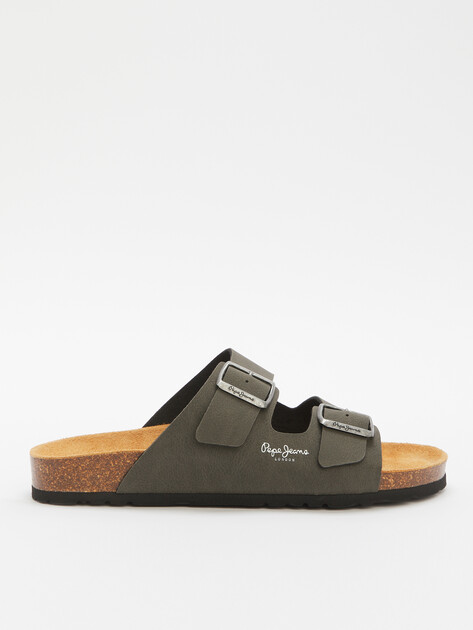 Мужские шлепанцы PEPE JEANS BIO M DOUBLE CHICAGO, Артикул PMS90110, серо-зеленый | 4315377. Ракурс 1