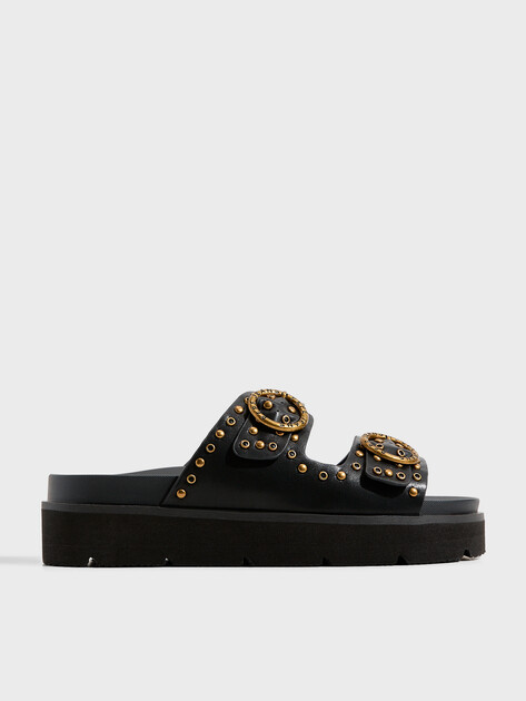 Женские шлепанцы PEPE JEANS POLA BUCKLE, Артикул PLS90679, черный | 4315632. Ракурс 1