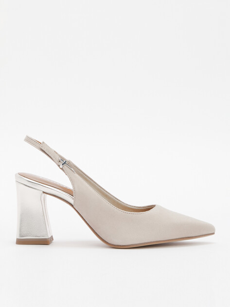 Женские туфли с открытой пяткой (слинг-бэк) TAMARIS REYNA, Артикул 1-1-29633-44, серо-бежевый | 4318943. Ракурс 1