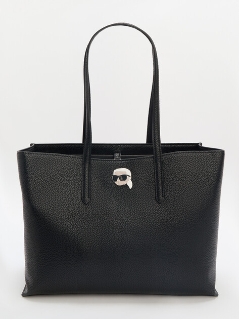 Женский тоут KARL LAGERFELD ikon pebble lg tote, Артикул A1W30496, черный | 4349573. Ракурс 1