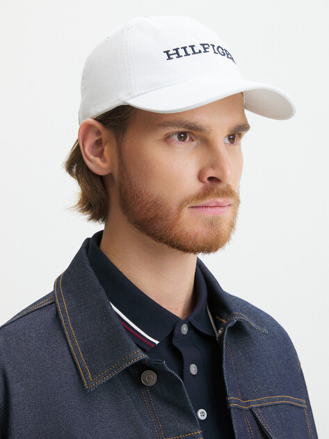 Мужская бейсболка TOMMY HILFIGER TH MONOTYPE SOFT 6 PANEL BASEBALL CAP, Артикул AM0AM12537, белый | 4356584. Ракурс 1 Мужская бейсболка TOMMY HILFIGER TH MONOTYPE SOFT 6 PANEL BASEBALL CAP, Артикул AM0AM12537, белый | 4356584. Ракурс 1