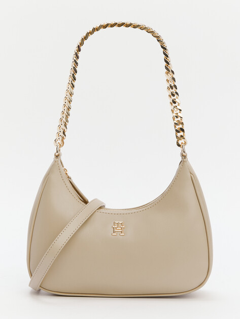 Женская сумка  TOMMY HILFIGER TH REFINED CHAIN CROSSOVER, Артикул AW0AW16438, бежевый | 4357336. Ракурс 1