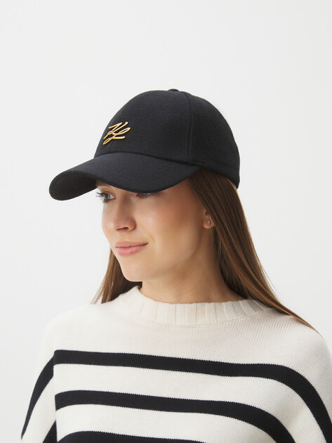 Женская бейсболка KARL LAGERFELD k/autograph pin wool cap, Артикул A1W33065, черный | 4361201. Ракурс 1 Женская бейсболка KARL LAGERFELD k/autograph pin wool cap, Артикул A1W33065, черный | 4361201. Ракурс 1