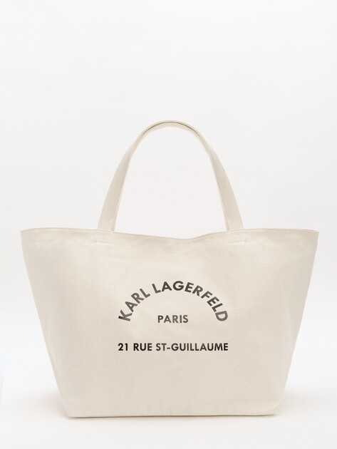 Женский шоппер KARL LAGERFELD k/rsg canvas shopper, Артикул A1W50006, молочно-белый | 4361863. Ракурс 1