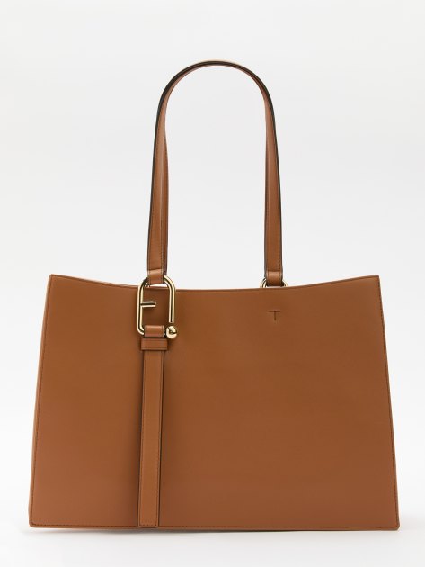 Женский тоут FURLA, Артикул FURLA NUVOLA L TOTE, карамельный | 4363847. Ракурс 1