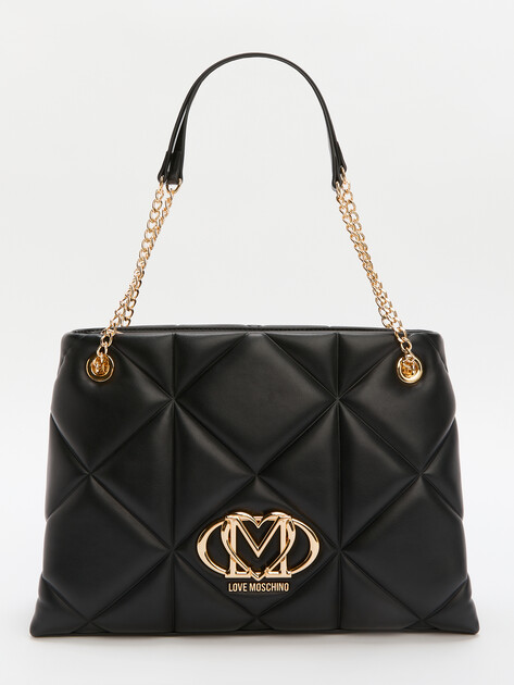 Женская сумка  LOVE MOSCHINO EMBOSSED Q, Артикул JC4040PP SS25, черный | 4377009. Ракурс 1