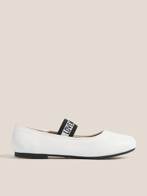 Балетки мэри-джейн LOVE MOSCHINO BALLET LOVE, Артикул JA11071G, белый | 4402219. Ракурс 1