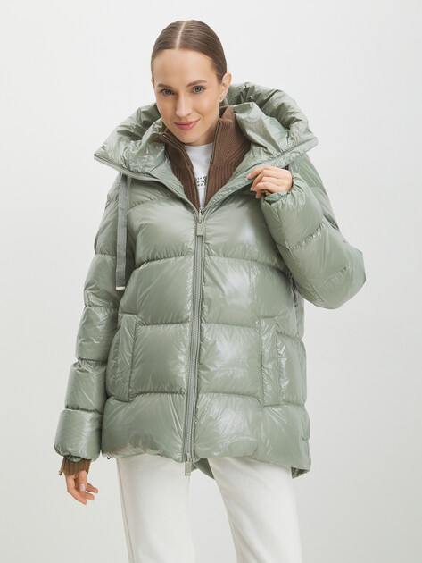 Женский пуховик MAISON DAVID, Артикул MLY011A, серо-зеленый | 4409974. Ракурс 1